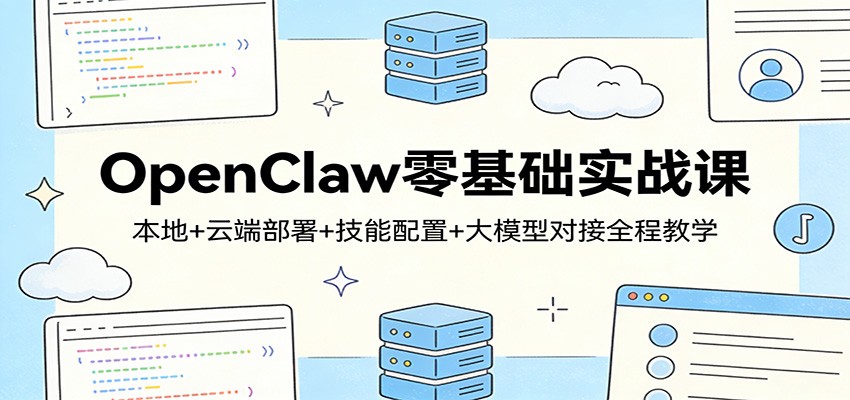 OpenClaw零基础实战课：本地+云端部署+技能配置+大模型对接全程教学|协议软件打粉软件