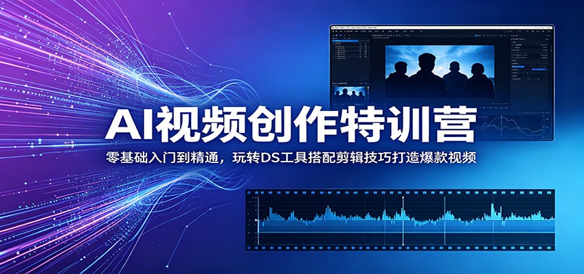 AI视频创作特训营：零基础入门到精通，玩转DS工具搭配剪辑技巧打造爆款视频|一人科技公司导航