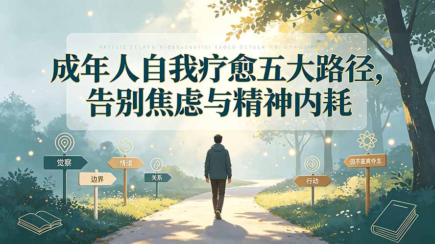 付费文章：成年人自我疗愈五大路径，告别焦虑与精神内耗|一人科技OPC聚合软件
