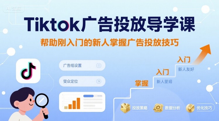 Tiktok广告投放导学课，帮助刚入门的新人掌握广告投放技巧|HOOK协议网