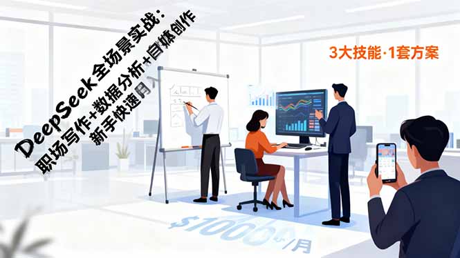 DeepSeek全场景实战：职场写作+数据分析+自媒体创作，新手快速月入过万|HOOK协议网