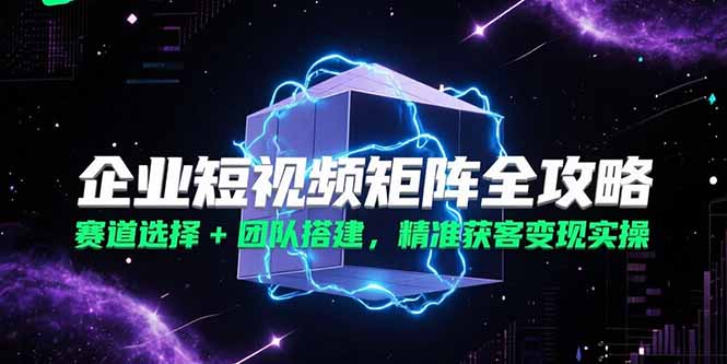 企业短视频矩阵全攻略，赛道选择+团队搭建，精准获客变现实操|HOOK协议网