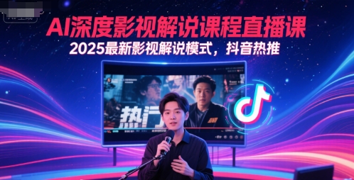 AI深度影视解说课程直播课，2025最新影视解说模式，抖音热推|HOOK协议网