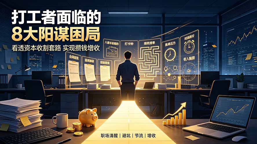 付费文章：打工者面临的8大阳谋困局，看透资本收割套路实现攒钱增收|一人科技OPC聚合软件