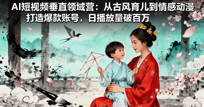 AI短视频垂直领域营：从古风育儿到情感动漫，打造爆款账号,日播放量破百万|HOOK协议网