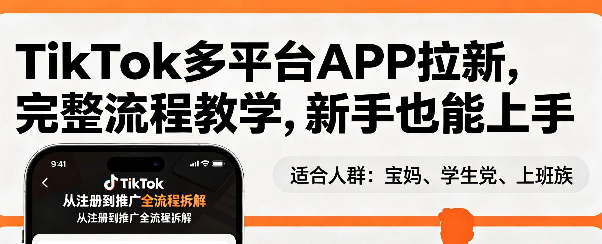 TikTok多平台APP拉新，完整流程教学，新手也能上手，轻松出海搞美金|协议软件打粉软件