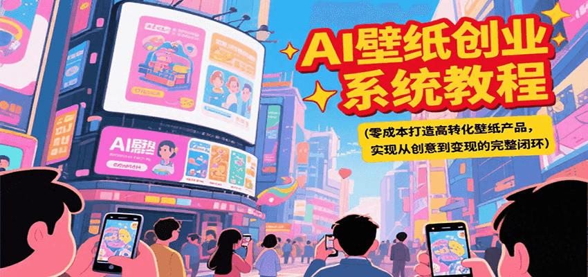 AI壁纸创业系统教程，零成本打造高转化壁纸产品，实现从创意到变现的完整闭环|HOOK协议网