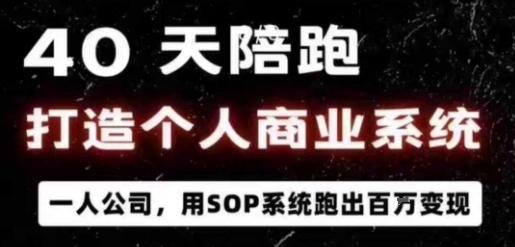 40天陪跑打造个人商业系统，一人公司，用SOP系统跑出百W变现|HOOK协议网