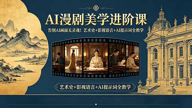 告别AI画面无灵魂！AI漫剧美学进阶课，艺术史+影视语言+AI提示词全教学|一人科技公司导航