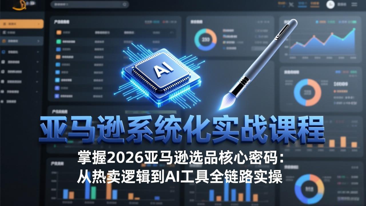 亚马逊系统化实战课-更新3月：2026最新选品方法论，从热卖原因分析到AI作图，提升选品成功率|协议软件打粉软件