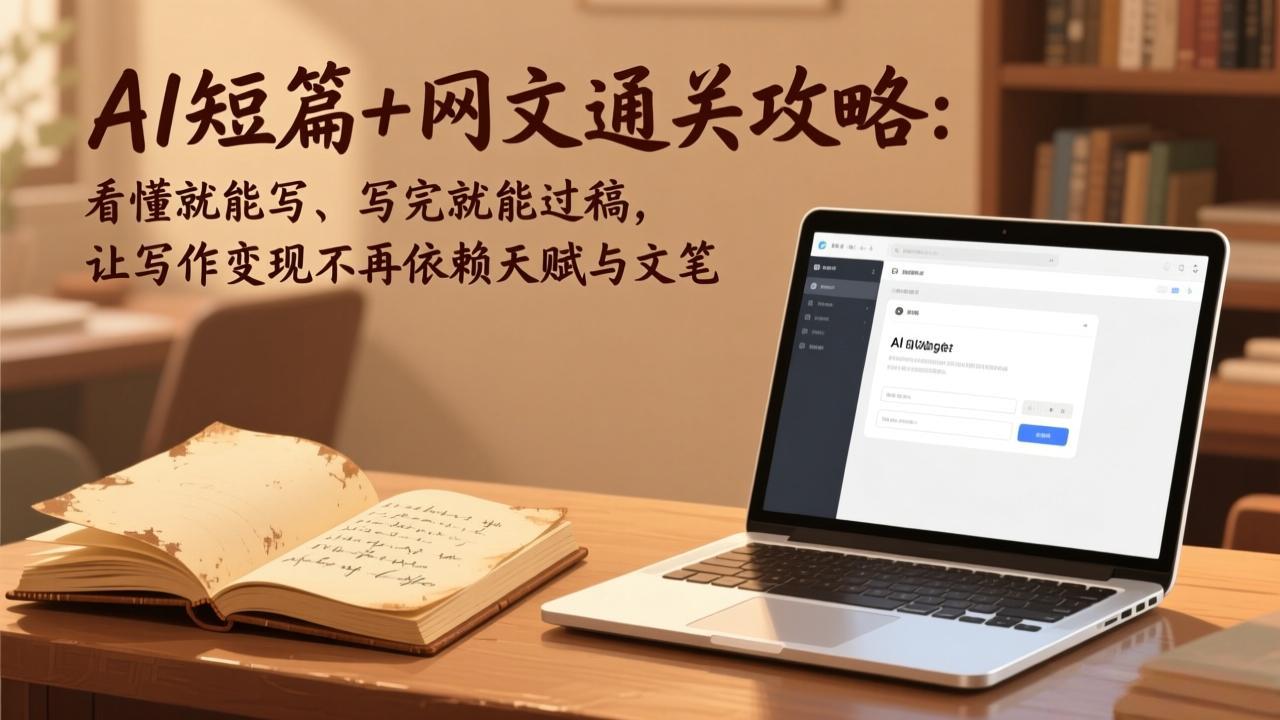 AI短篇+网文通关攻略：看懂就能写、写完就能过稿，让写作变现不再依赖天赋与文笔|协议软件打粉软件