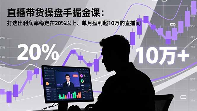 直播带货操盘手掘金课：打造出利润率稳定在20%以上、单月盈利超10万的直播间|HOOK协议网