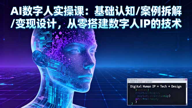 AI数字人实操课：基础认知/案例拆解/变现设计，从零搭建数字人IP的技术|HOOK协议网