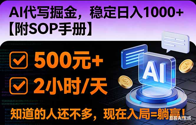 2026风口项目,AI代写掘金，稳定日入1000+，掌握核心技能【附SOP手册】|HOOK协议网