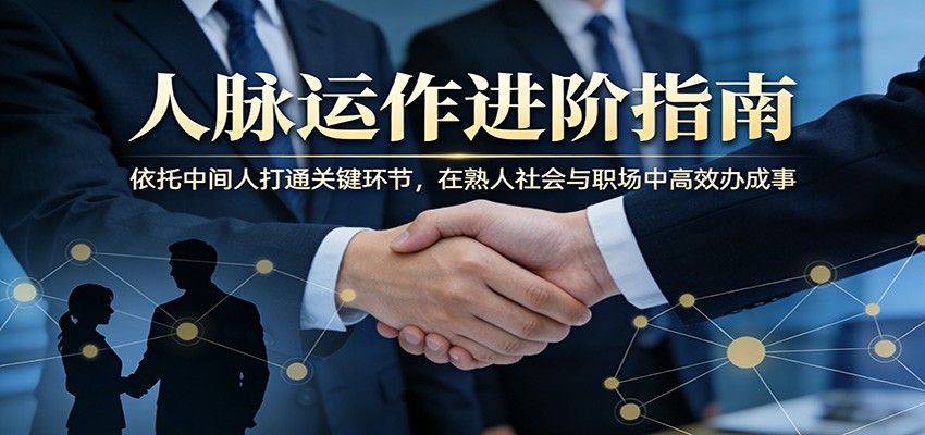 付费文章：人脉运作进阶指南，依托中间人打通关键环节，在熟人社会与职场中高效办成事|协议软件打粉软件