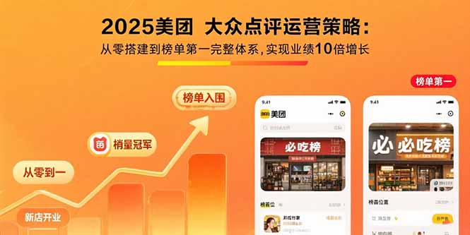 2025美团 大众点评运营策略:从零搭建到榜单第一完整体系,实现业绩10倍增长|HOOK协议网