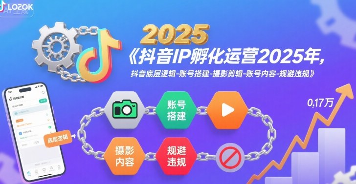 抖音IP孵化运营2025年，抖音底层逻辑-账号搭建-摄影剪辑-账号内容-规避违规|HOOK协议网