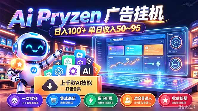Pyrzen广告挂机， 全自动挂机风口项目， 单日50-95/天 虽然不是很暴力但是很稳|一人科技OPC聚合软件