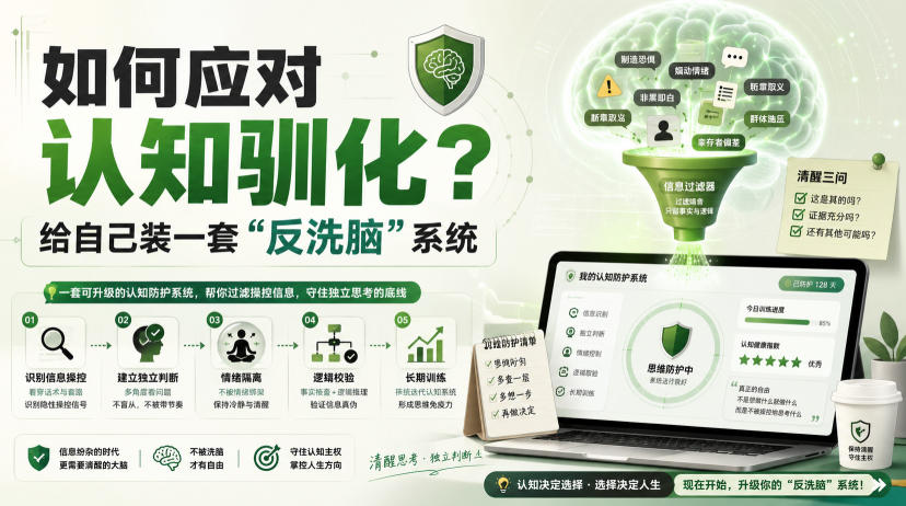 付费文章：如何应对认知驯化？给自己装一套“反洗脑”系统|一人科技OPC聚合软件