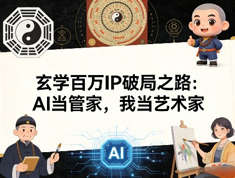玄学百万IP破局之路：AI当管家，我当艺术家|协议软件打粉软件