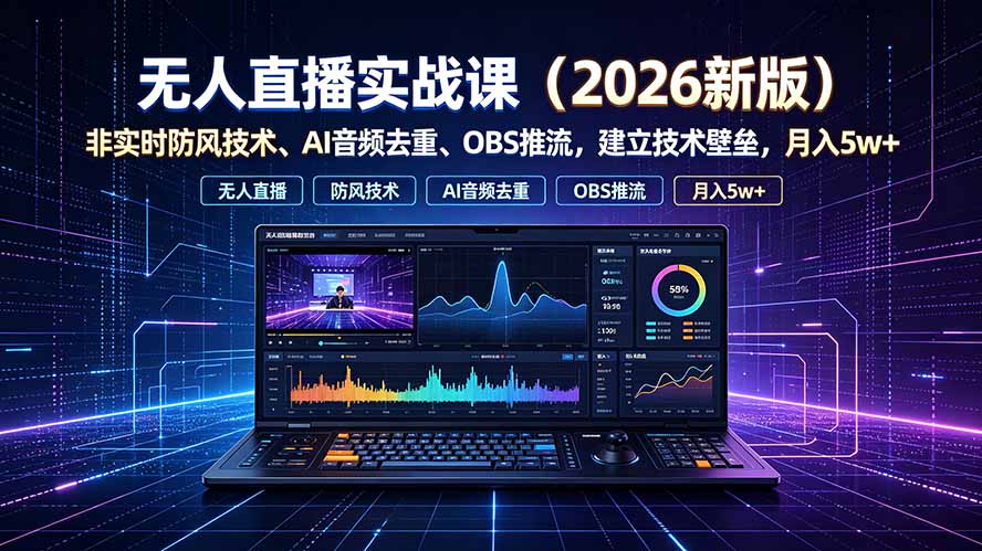 无人直播实战课(更新7月|一人科技OPC聚合软件