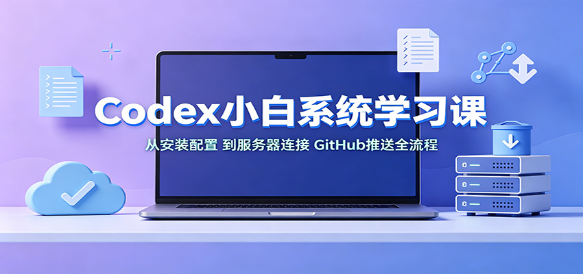 Codex小白系统学习课：小从安装配置，到服务器连接、GitHub推送全流程|一人科技OPC聚合软件