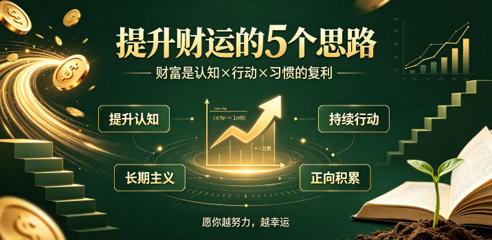 付费文章：提升财运的5个思路——财富是认知x行动x习惯的复利，愿你越努力，越幸运|一人科技OPC聚合软件