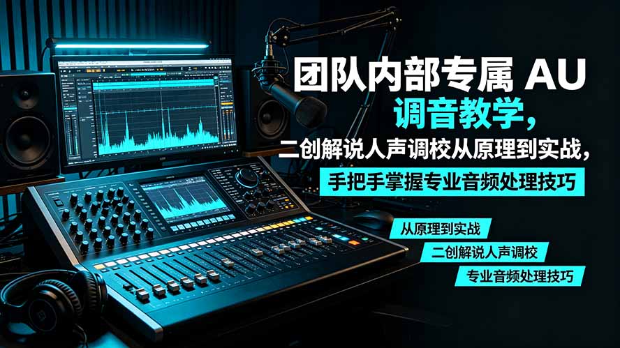某大佬团队内部专属 AU 调音教学，二创解说人声调校从原理到实战，手把手掌握专业音频处理技巧|一人科技OPC聚合软件