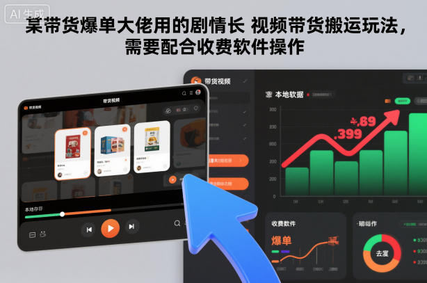 某带货爆单大佬用的剧情长视频带货搬运玩法，需要配合收费软件操作|HOOK协议网