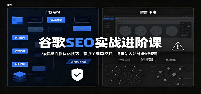 2026谷歌SEO实战进阶课：详解黑白帽优化技巧，掌握关键词挖掘，搞定站内站外全域运营|一人科技OPC聚合软件