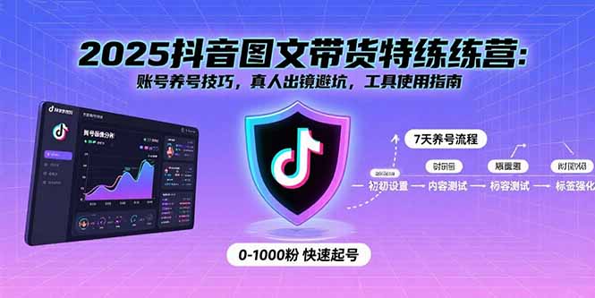 2025抖音图文带货特练营：账号养号技巧，真人出镜避坑，工具使用指南|HOOK协议网