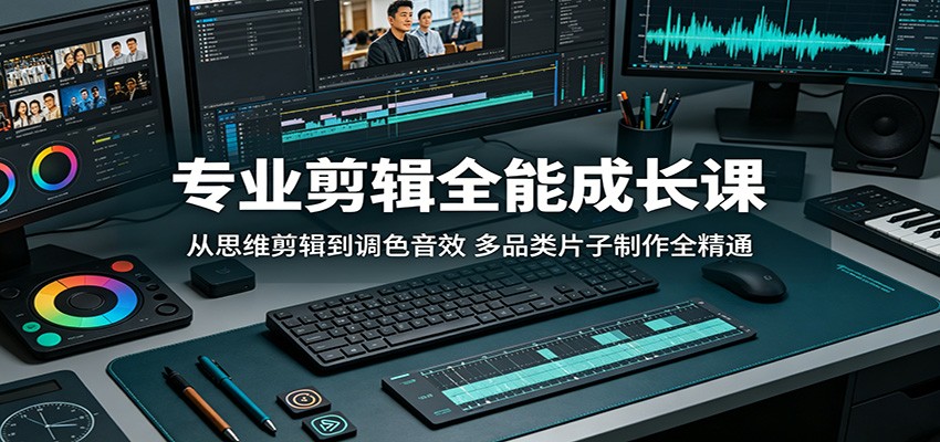 专业剪辑全能成长课：从思维剪辑到调色音效，多品类片子制作全精通|一人科技公司导航