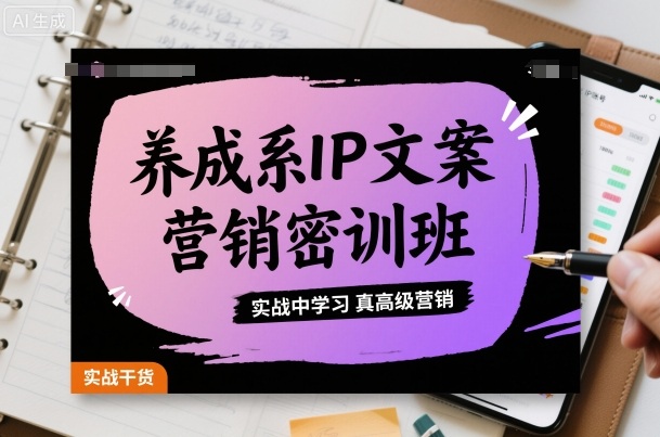 养成系IP文案营销密训班，实战中学习真高级营销|HOOK协议网