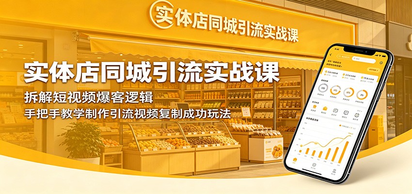 实体店同城引流实战课：拆解短视频爆客逻辑，手把手教学制作引流视频复制成功玩法|一人科技公司导航