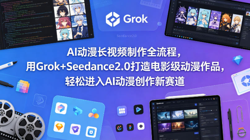 AI动漫长视频制作全流程，用Grok+Seedance2.0打造电影级动漫作品，轻松进入AI动漫创作新赛道|协议软件打粉软件