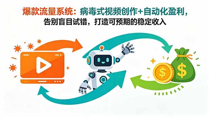 爆款流量系统：病毒式视频创作+自动化盈利，告别盲目试错，打造可预期的稳定收入|一人科技公司导航