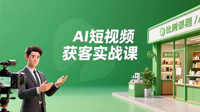 AI短视频获客实战课，数字人创作、实体行业应用、精准引流，30天获取客源月入6万+|HOOK协议网