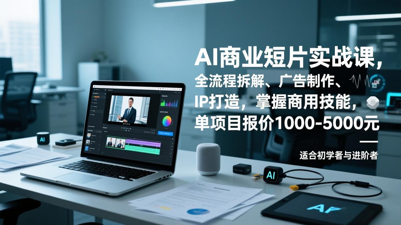 AI商业短片实战课，全流程拆解、广告制作、IP打造，掌握商用技能，单项目报价1000-5000元|HOOK协议网