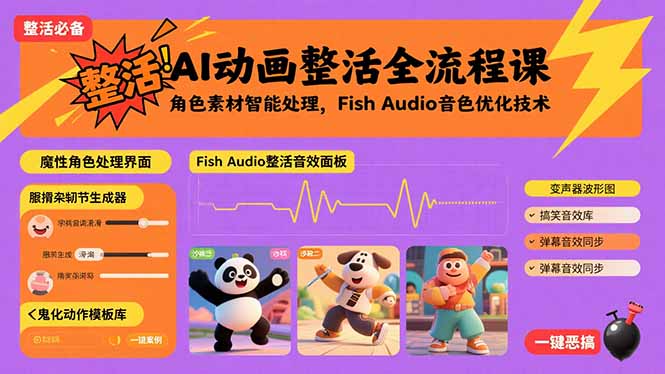 AI动画整活全流程课，角色素材智能处理，Fish Audio音色优化技术|HOOK协议网