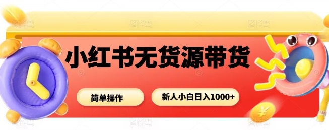 小红书无货源带货项目，简单无脑，新人小白日入多张|HOOK协议网