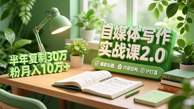 自媒体写作实战课2.0，爆款标题、内容结构、IP打造，半年复制30万粉月入10万+|HOOK协议网
