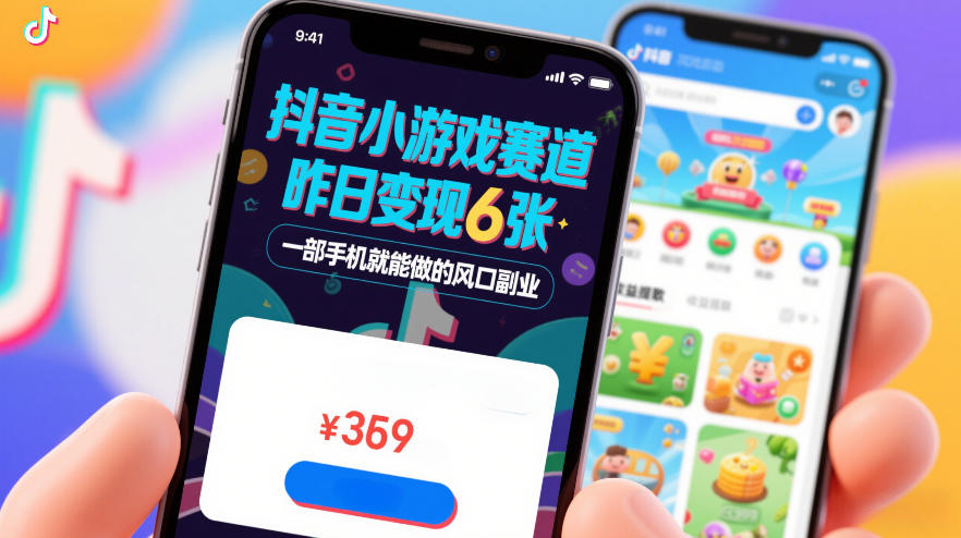 抖音小游戏赛道，昨日变现600+，零基础一部手机就能做的风口副业【揭秘】|HOOK协议网