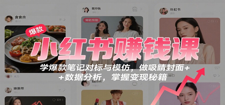 小红书赚钱课：学爆款笔记对标与模仿，做吸睛封面 + 数据分析，掌握变现秘籍|HOOK协议网