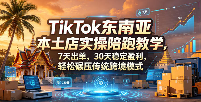 TikTok东南亚本土店实操陪跑教学，7天出单，30天稳定盈利，轻松碾压传统跨境模式(更新0819)|一人科技OPC聚合软件