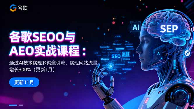 谷歌SEO与AEO实战课程：通过AI技术实现多渠道引流，实现网站流量增长300%|HOOK协议网