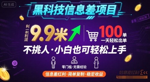黑科技信息差项目，一单利润9.9米，一天简简单单出100单，不挑人，小白也可轻松上手【揭秘】|HOOK协议网
