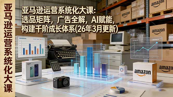 亚马逊运营系统化大课：选品矩阵，广告全解，AI赋能，构建千阶成长体系(26年3月更新|协议软件打粉软件