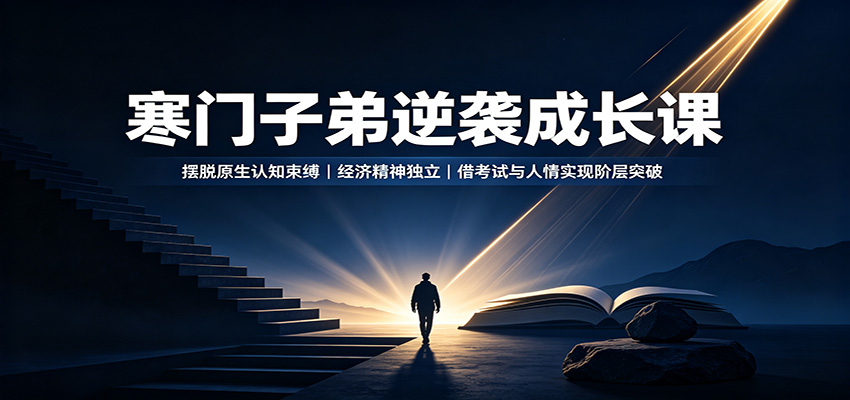 寒门子弟逆袭成长课：摆脱原生认知束缚，经济精神独立，借考试与人情实现阶层突破|一人科技OPC聚合软件