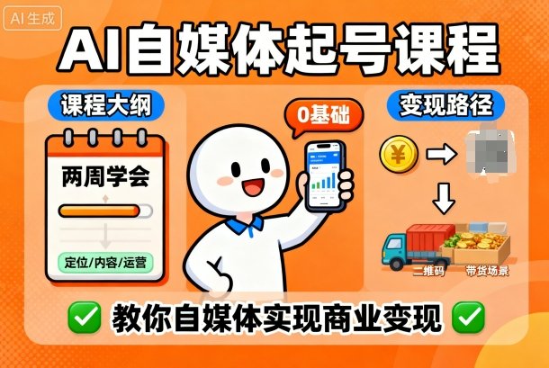 AI自媒体起号课程，0基础小白两周学会，教你自媒体实现商业变现|HOOK协议网