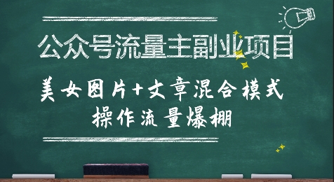 公众号流量主副业项目，美女图片+文章混合模式操作流量爆棚|HOOK协议网